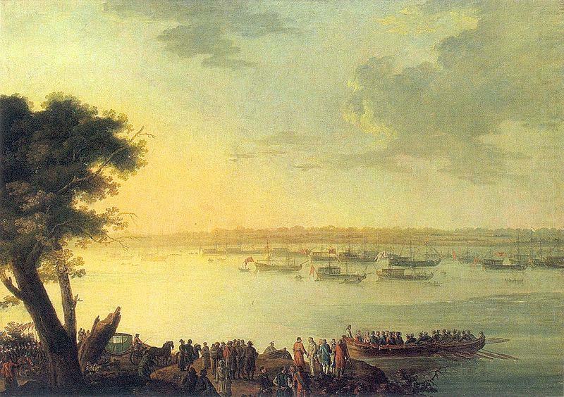 unknow artist Catherine II leaving Kaniow in 1787 china oil painting image